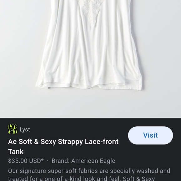 AEO Sleeveless Tank Top- White - Picture 6 of 6